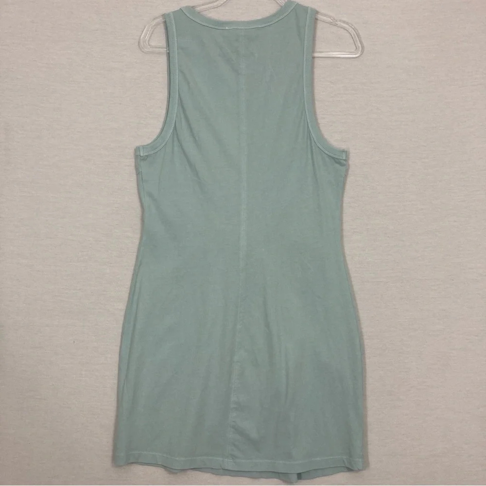 L*Space Blue Mint Stretch Sleeveless Twist Front Athleisure Mini Dress Large - Picture 10 of 12